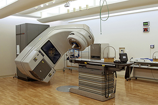 A linear accelerator (LINAC) that is set up to deliver stereotactic radiosurgery.